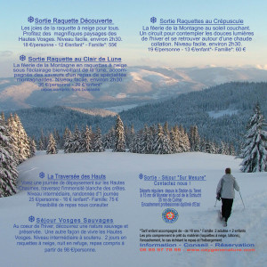 Raquettes à Neige 2015-2016, Snowshoes; Walking tour, Hiking, Kiking hollydays, Vosges Mountains, Munster Valley